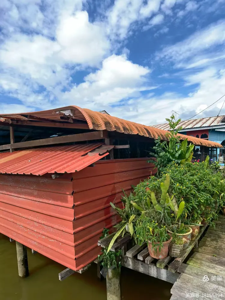 文莱河,水上人家